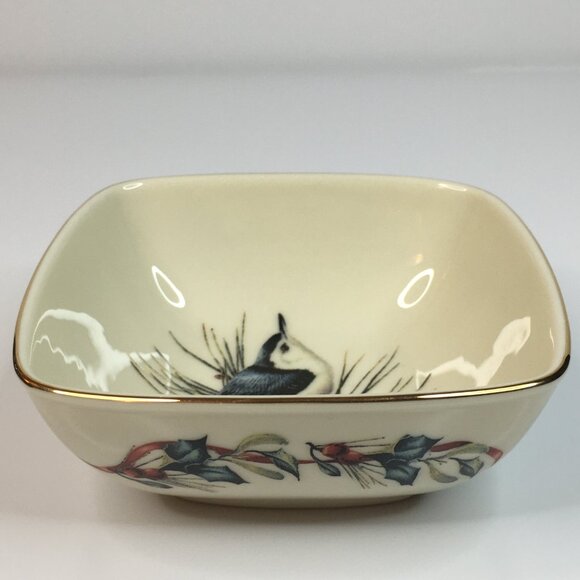 Lenox Nuthatch Bird Dish Winter by Catherine McClung Greetings Dipping Bowl - Picture 8 of 12